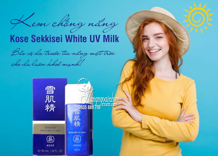 Kem chống nắng Kose Sekkisei White UV Milk 56ml của Nhật 3
