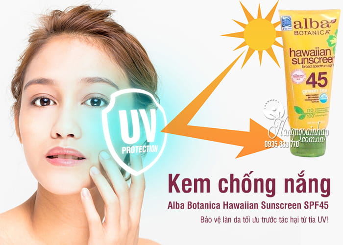 Kem chống nắng Alba Botanica Hawaiian Sunscreen SPF45 của Mỹ 1