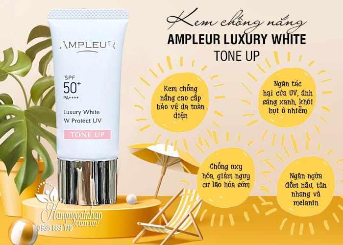 Kem chống nắng Ampleur Luxury White Tone Up Nhật 6