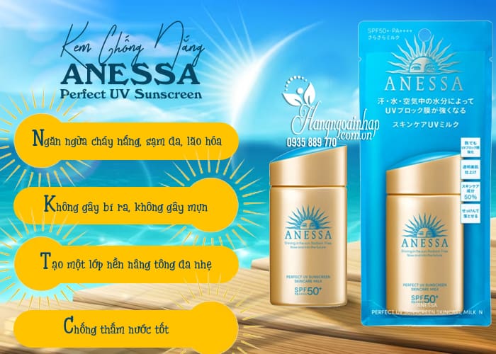 Kem Chống Nắng Anessa Perfect UV Sunscreen 60ml Nhật Bản 6