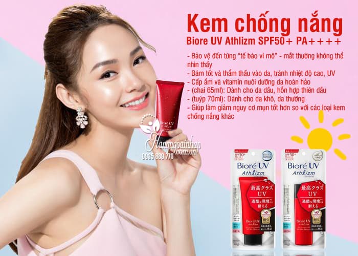 Kem chống nắng Biore UV Athlizm SPF50+ PA++++ Nhật Bản 6