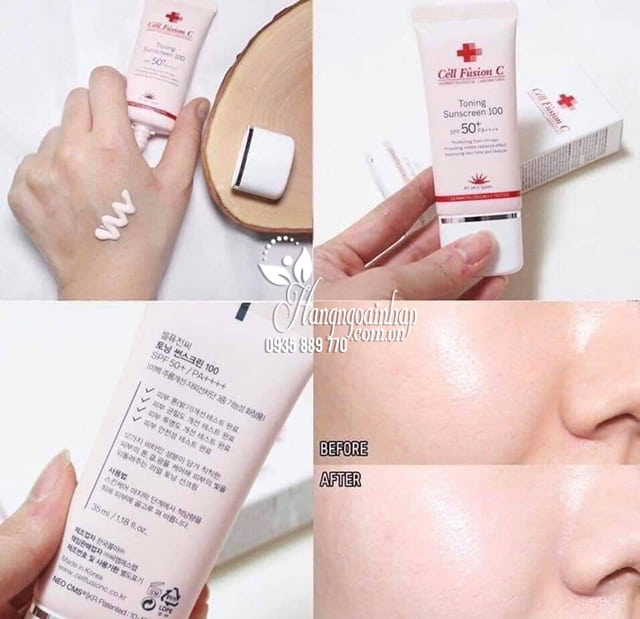 Kem chống nắng Cell Fusion C Toning Sunscreen 100 nâng tông da 8