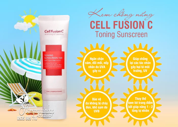 Kem chống nắng Cell Fusion C Toning Sunscreen 100 nâng tông da 6