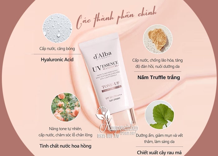 Kem chống nắng D’Alba UV Essence Waterfull Tone Up 58