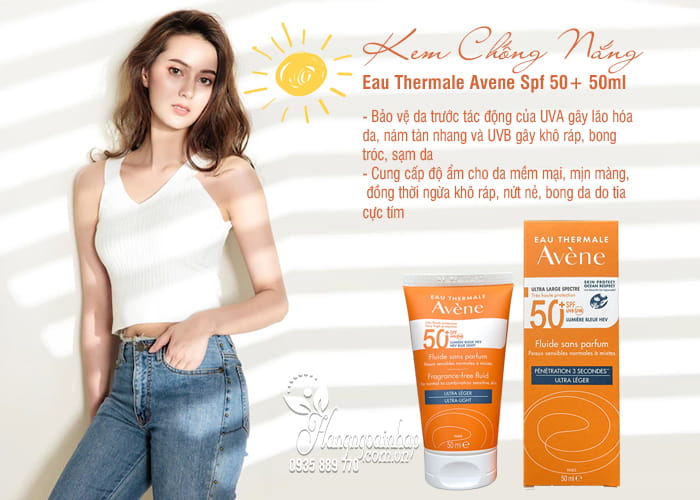 Kem Chống Nắng Eau Thermale Avene Spf 50+ 50ml mẫu mới 9