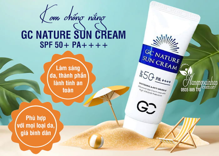 Kem chống nắng và nóng GC Nature Sun Cream SPF 50+ PA++++ 4