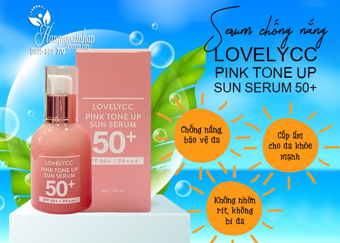 Serum chống nắng Lovelycc Pink Tone Up Sun Serum 50+  4