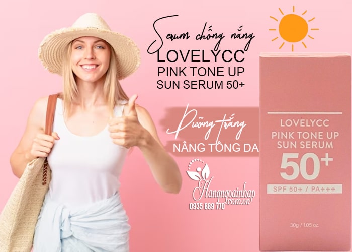 Serum chống nắng Lovelycc Pink Tone Up Sun Serum 50+  1