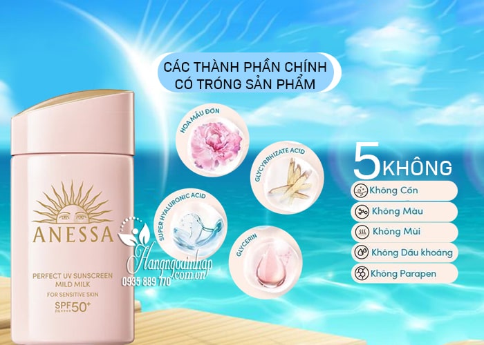 Sữa chống nắng Anessa Perfect UV Sunscreen Mild Milk 4