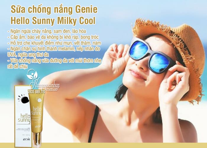 Sữa chống nắng Genie Hello Sunny Milky Cool 50ml Hàn Quốc  6