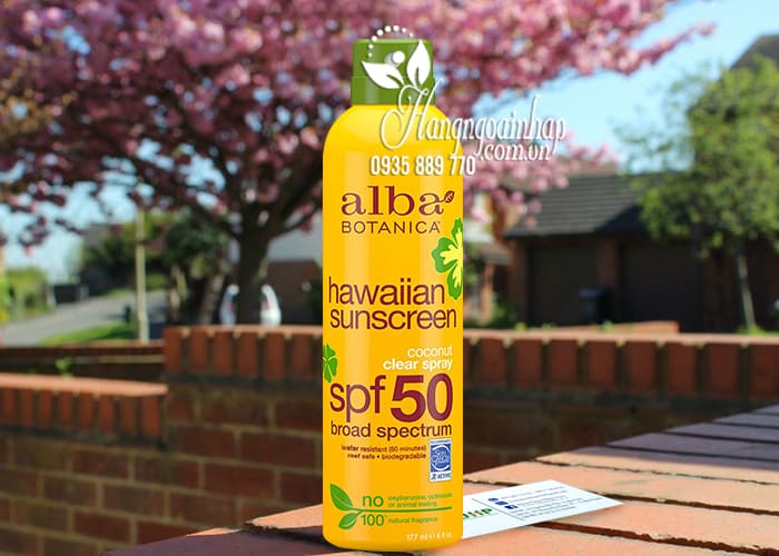 Xịt chống nắng Alba Botanica Hawaiian Sunscreen SPF50 Mỹ 4