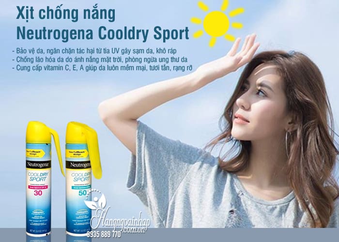 Xịt chống nắng Neutrogena Cooldry Sport 141g của Mỹ 1