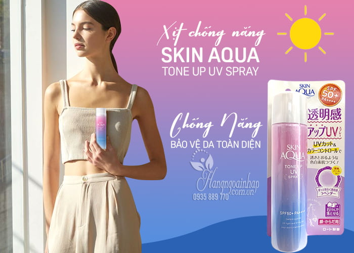 Xịt chống nắng Skin Aqua Tone Up UV Spray 70g Nhật Bản 1