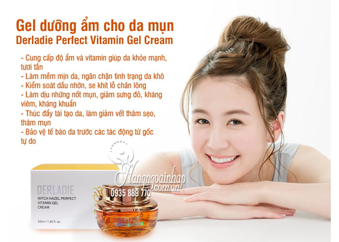 Gel dưỡng ẩm cho da mụn Derladie Perfect Vitamin Gel Cream 2