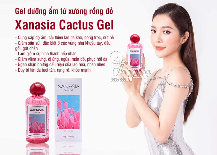 Gel dưỡng ẩm Xanasia Cactus Gel 300ml từ xương rồng đỏ 7