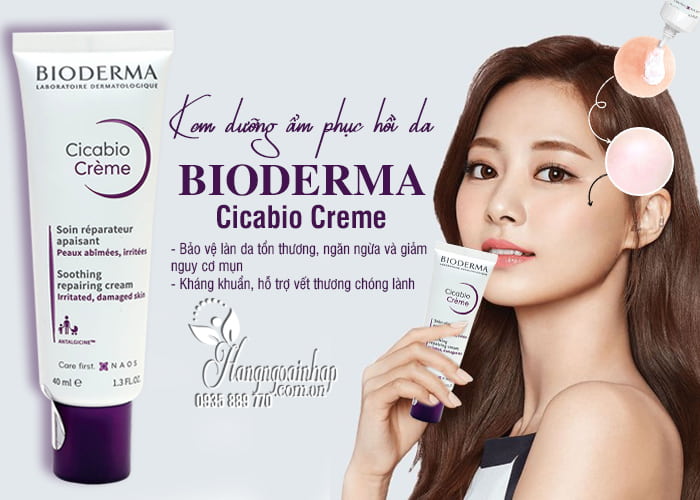 Kem dưỡng ẩm phục hồi da Bioderma Cicabio Creme Pháp 7