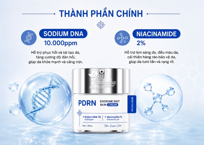 Kem dưỡng Beautydrama PDRN Exosome Shot Skin Cream thành phần