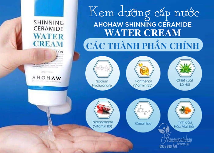 Kem dưỡng cấp nước Ahohaw Shinning Ceramide Water Cream 5
