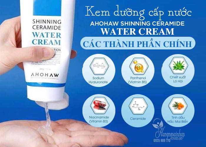 Kem dưỡng cấp nước Ahohaw Shinning Ceramide Water Cream 5