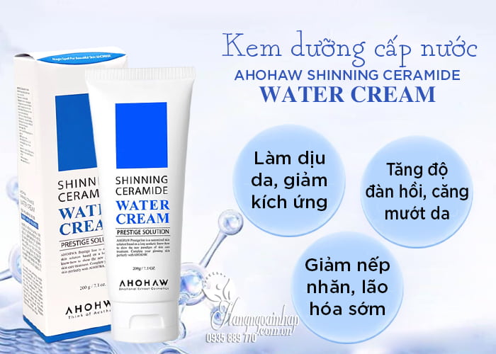 Kem dưỡng cấp nước Ahohaw Shinning Ceramide Water Cream 00