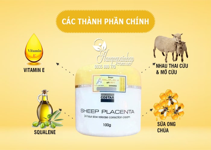 Kem dưỡng Costar Sheep Placenta Creme hộp 100g của Úc 34