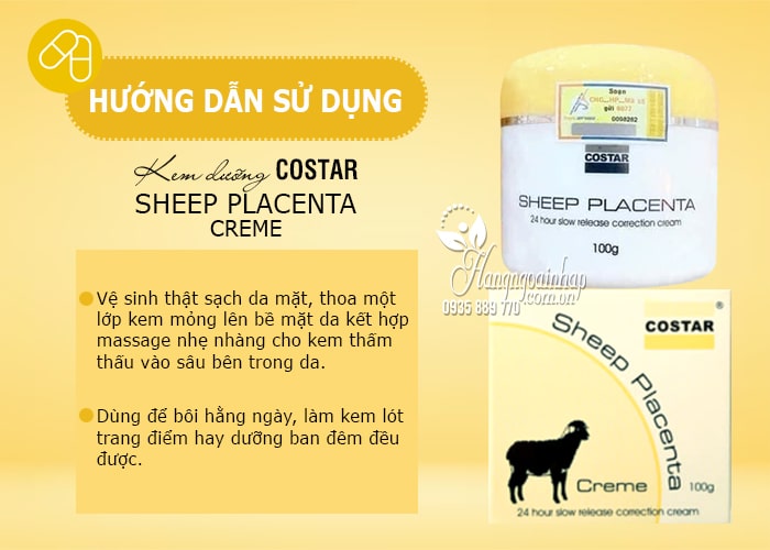 Kem dưỡng Costar Sheep Placenta Creme hộp 100g của Úc 66