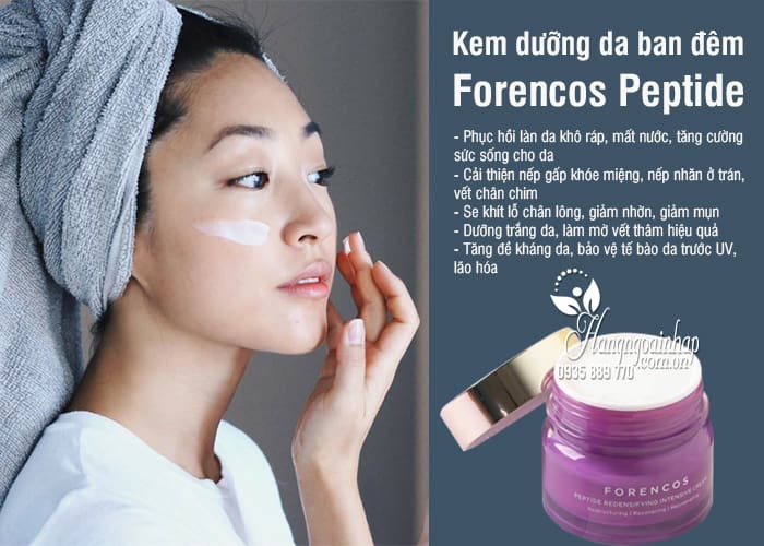 Kem dưỡng da ban đêm Forencos Peptide màu tím Hàn Quốc 4