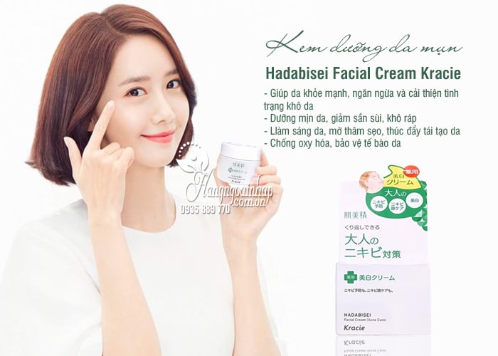 Kem dưỡng da mụn Hadabisei Facial Cream Kracie 50ml Nhật 5