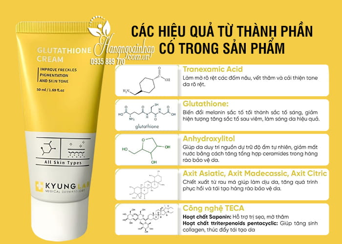 Kem dưỡng Glutathione Cream Kyung Lab trắng da mờ nám 56