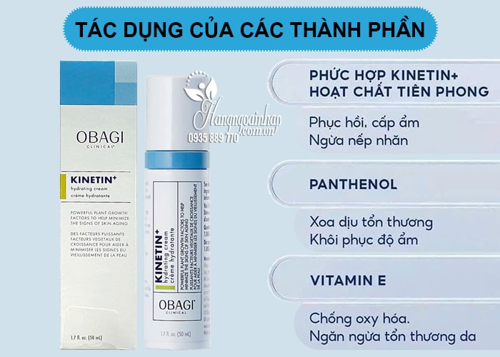 Kem dưỡng Obagi Kinetin+ Hydrating Cream 50ml chính hãng 6