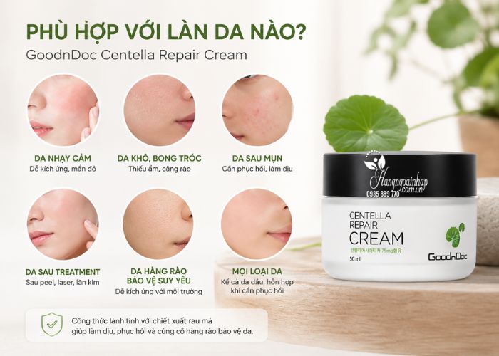 Kem dưỡng phục hồi GoodnDoc Centella Repair Cream 50ml 1