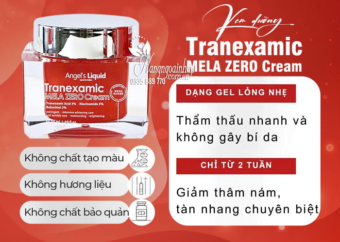 Kem dưỡng Tranexamic Mela Zero Cream Angel’s Liquid 50ml  67