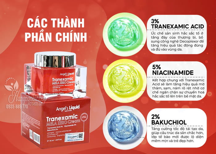 Kem dưỡng Tranexamic Mela Zero Cream Angel’s Liquid 50ml  45
