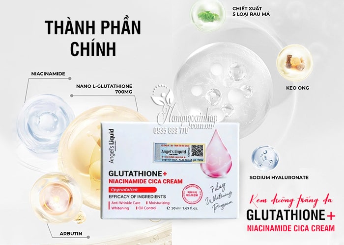 Kem dưỡng trắng da Glutathione Niacinamide Cica Cream 50ml 34