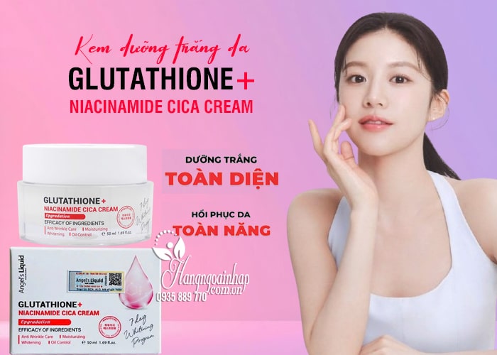 Kem dưỡng trắng da Glutathione Niacinamide Cica Cream 50ml 12