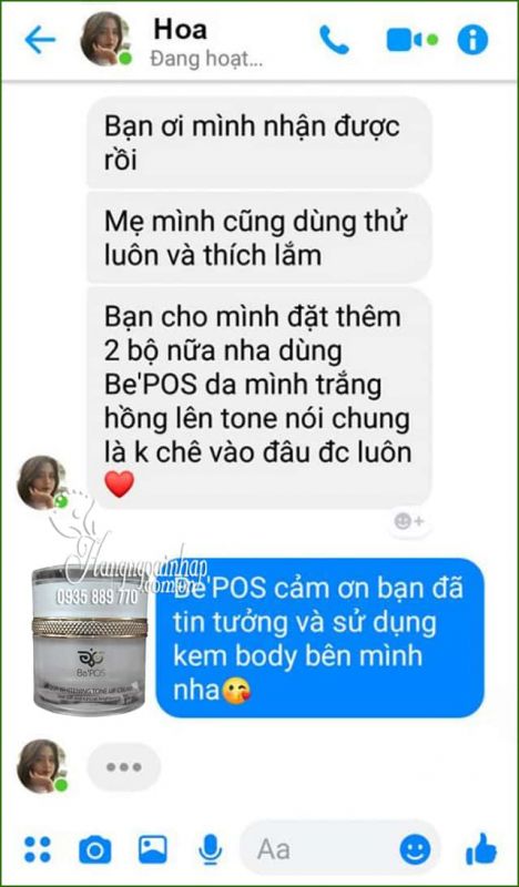 Kem dưỡng trắng Be’Pos Aqua Whitening Tone Up Cream 3