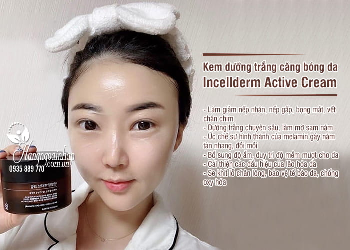 Kem dưỡng trắng căng bóng da Incellderm Active Cream 50ml 4