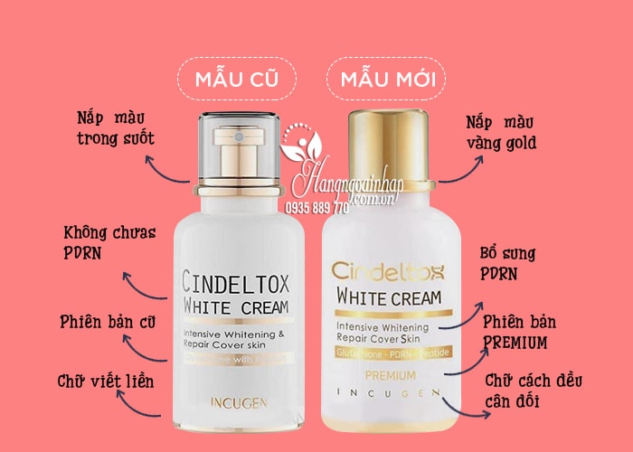 Kem dưỡng trắng Cindel Tox White Cream Incuheal 50ml Hàn 1