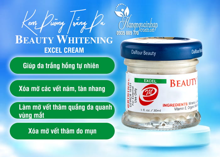 Kem Dưỡng Trắng Da Beauty Whitening Excel Cream 50g 88