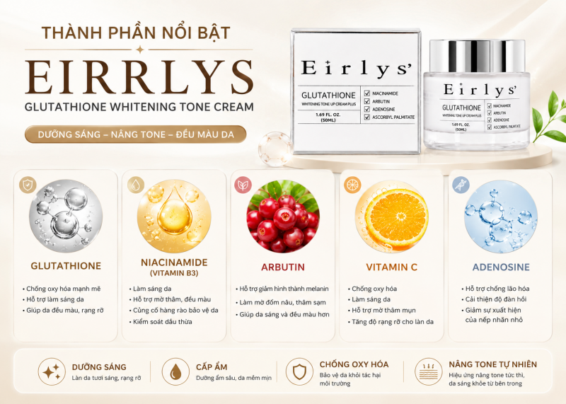 Kem ban ngày Eirlys Glutathione Whitening Tone Cream
