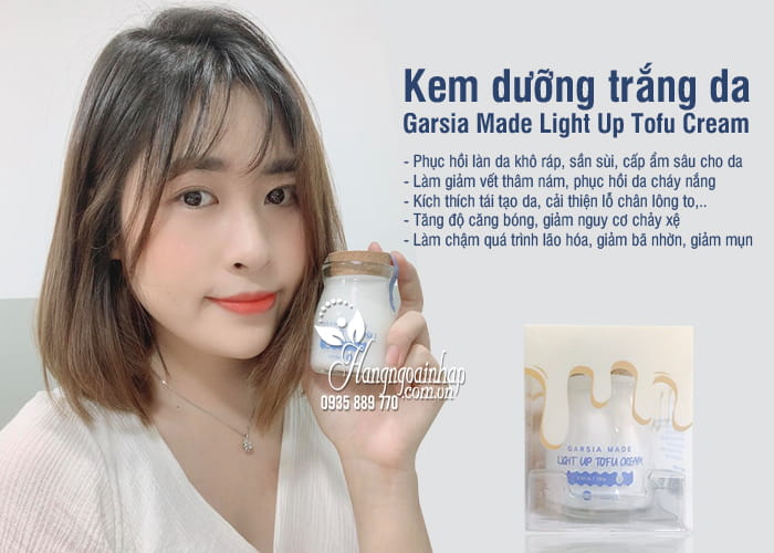 Kem dưỡng trắng da Garsia Made Light Up Tofu Cream 80g 6