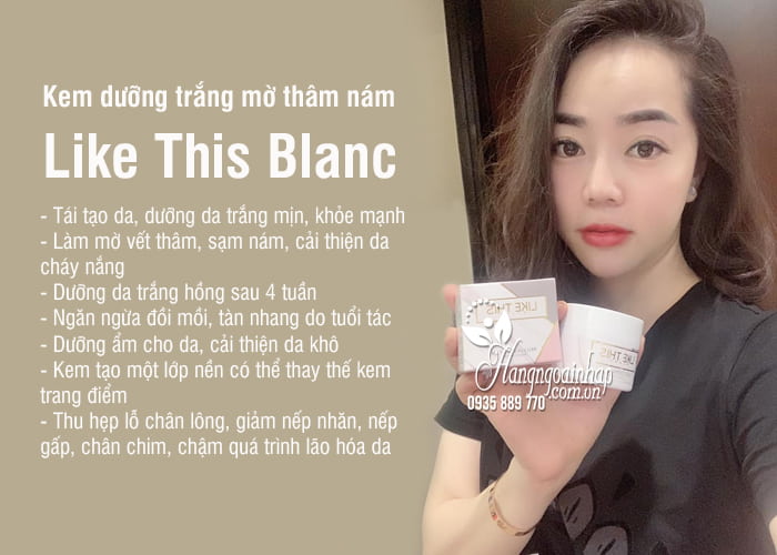 Kem dưỡng trắng mờ thâm nám Like This Blanc 50ml Hàn Quốc 2