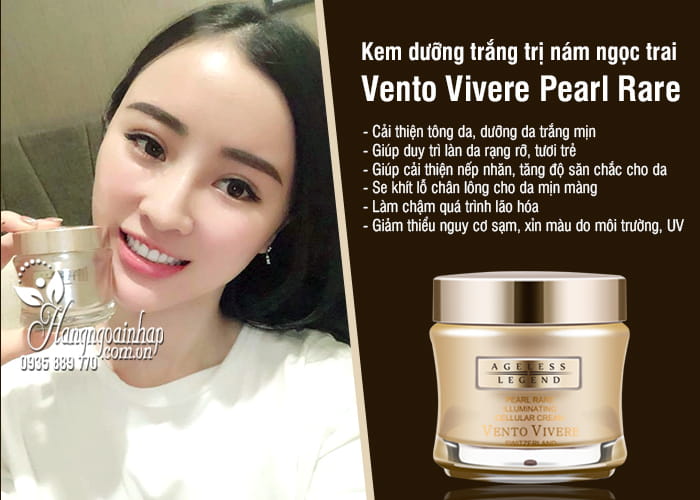 Kem dưỡng trắng trị nám ngọc trai Vento Vivere Pearl Rare  9