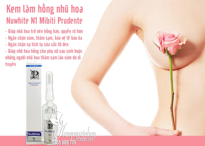 Kem làm hồng nhũ hoa Nuwhite N1 Mibiti Prudente chính hãng Mỹ 2
