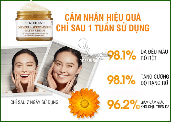 Kem dưỡng hoa cúc Kiehl’s Calendula Serum Infused Water Cream  0