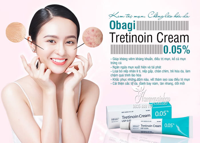 Kem trị mụn, lão hóa da Obagi Tretinoin Cream 0.05% của Mỹ 7