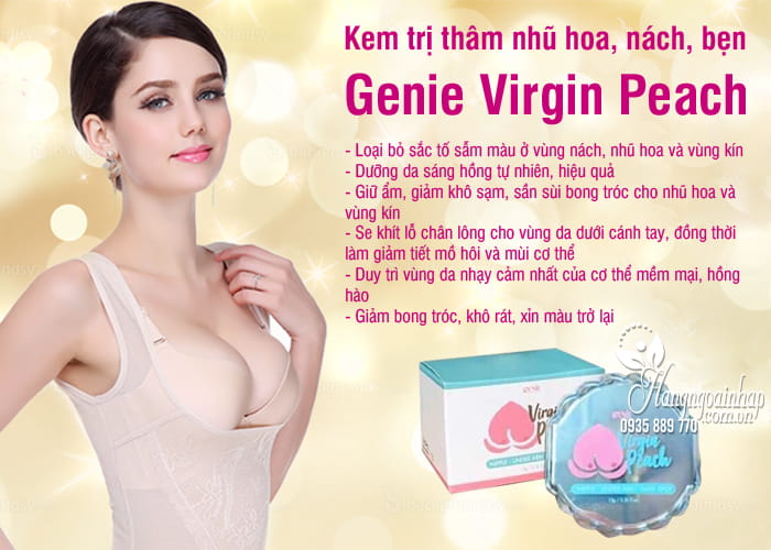 Kem trị thâm nhũ hoa, nách, bẹn Genie Virgin Peach Hàn Quốc 3