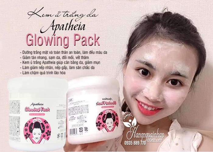 Kem ủ trắng da Apatheia Glowing Pack 500g của Nhật Bản  9