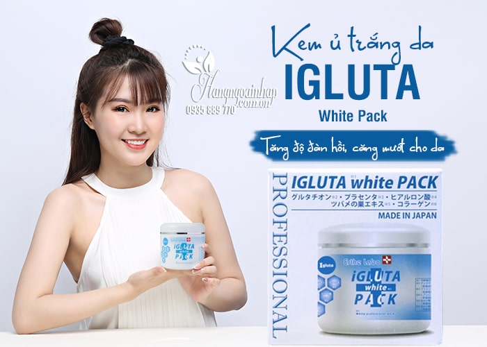 Kem ủ trắng da Igluta White Pack 500g của Nhật Bản 5