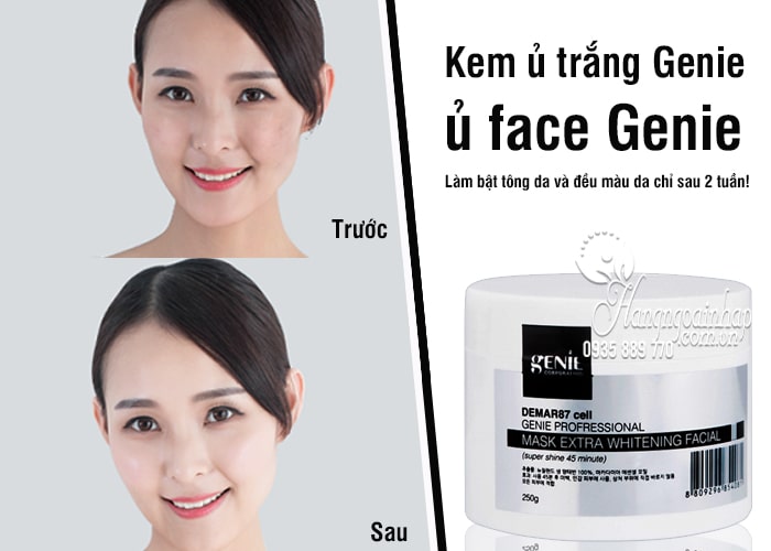 Kem ủ trắng Genie, ủ face Genie 250g Hàn Quốc 3